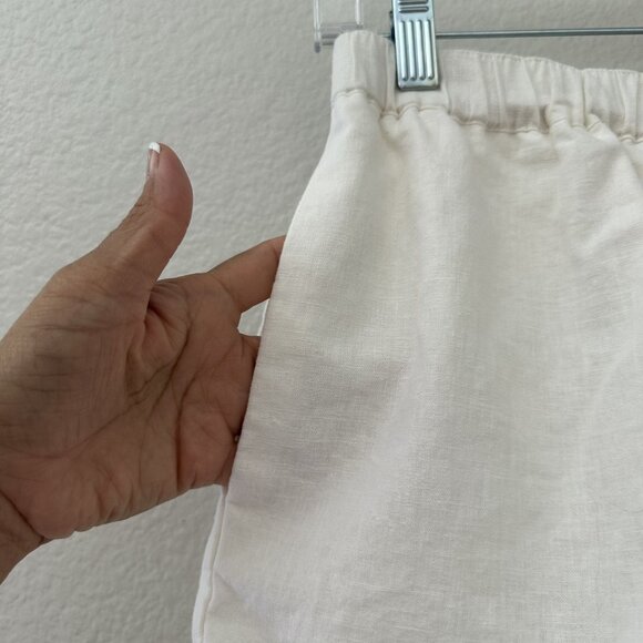 Very Truly Yours Linen Blend Shorts High Waisted Minimalist White Sz M - Picture 3 of 6
